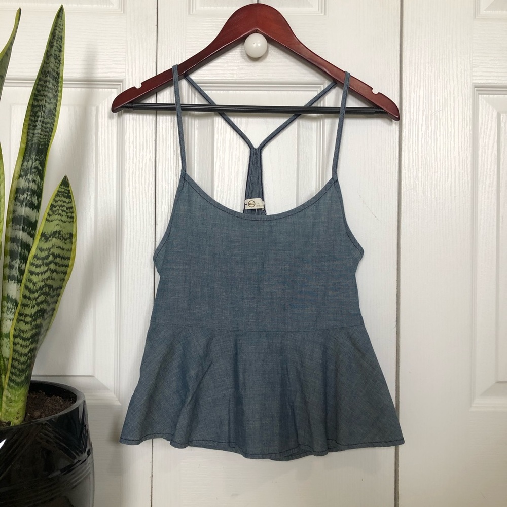 AG Chambray Peplum Tank